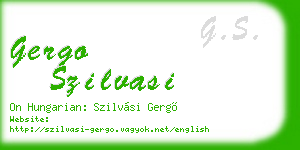 gergo szilvasi business card